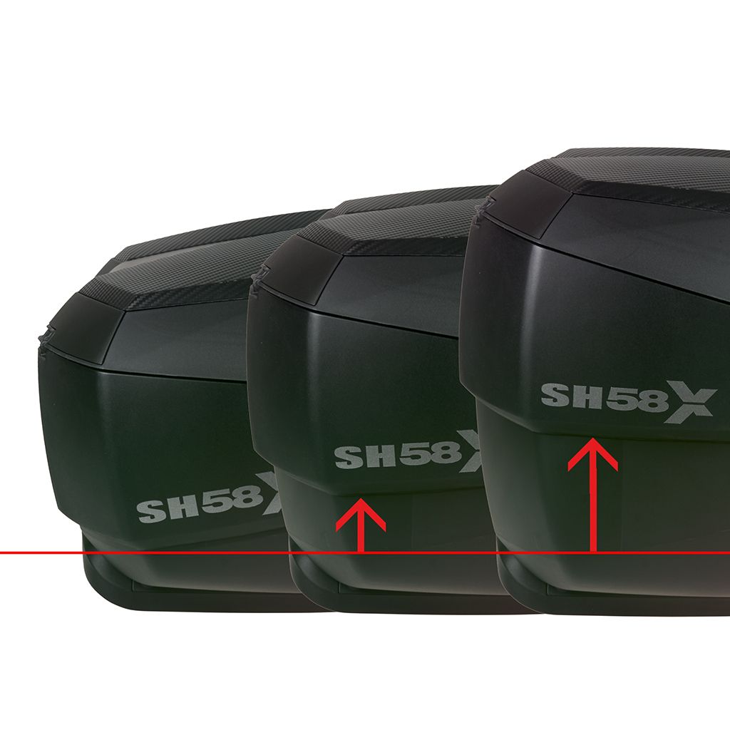 SHAD Topcase SH58X carbon Variabel von 46-58 Liter mit Trägerplatte