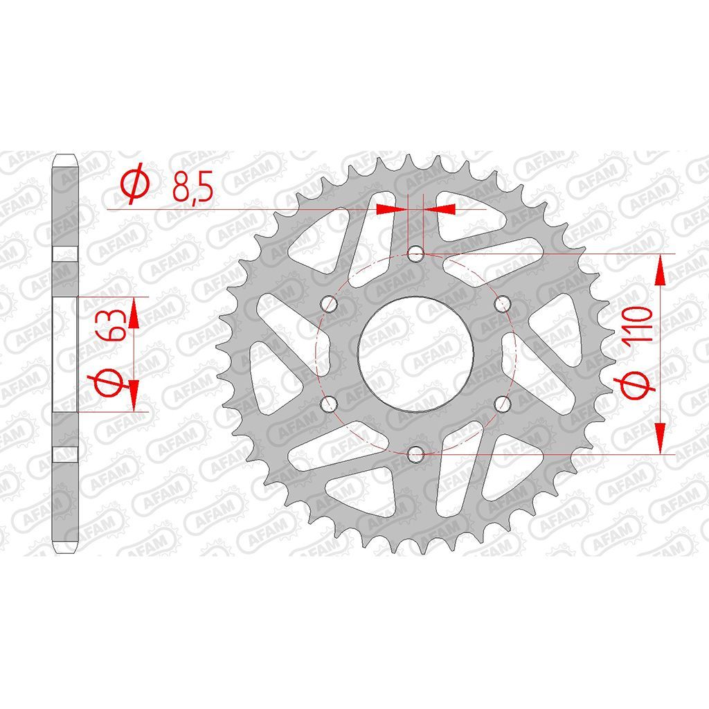AFAM Kettenrad STAHL #520 45 Zähne