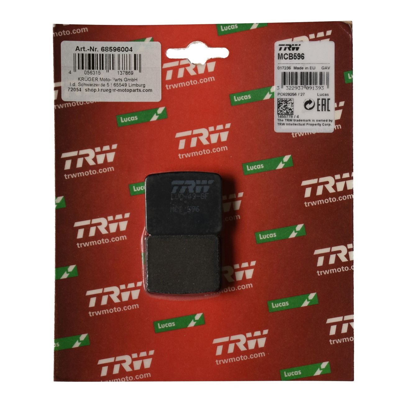 TRW Bremsbelag organisch MCB596