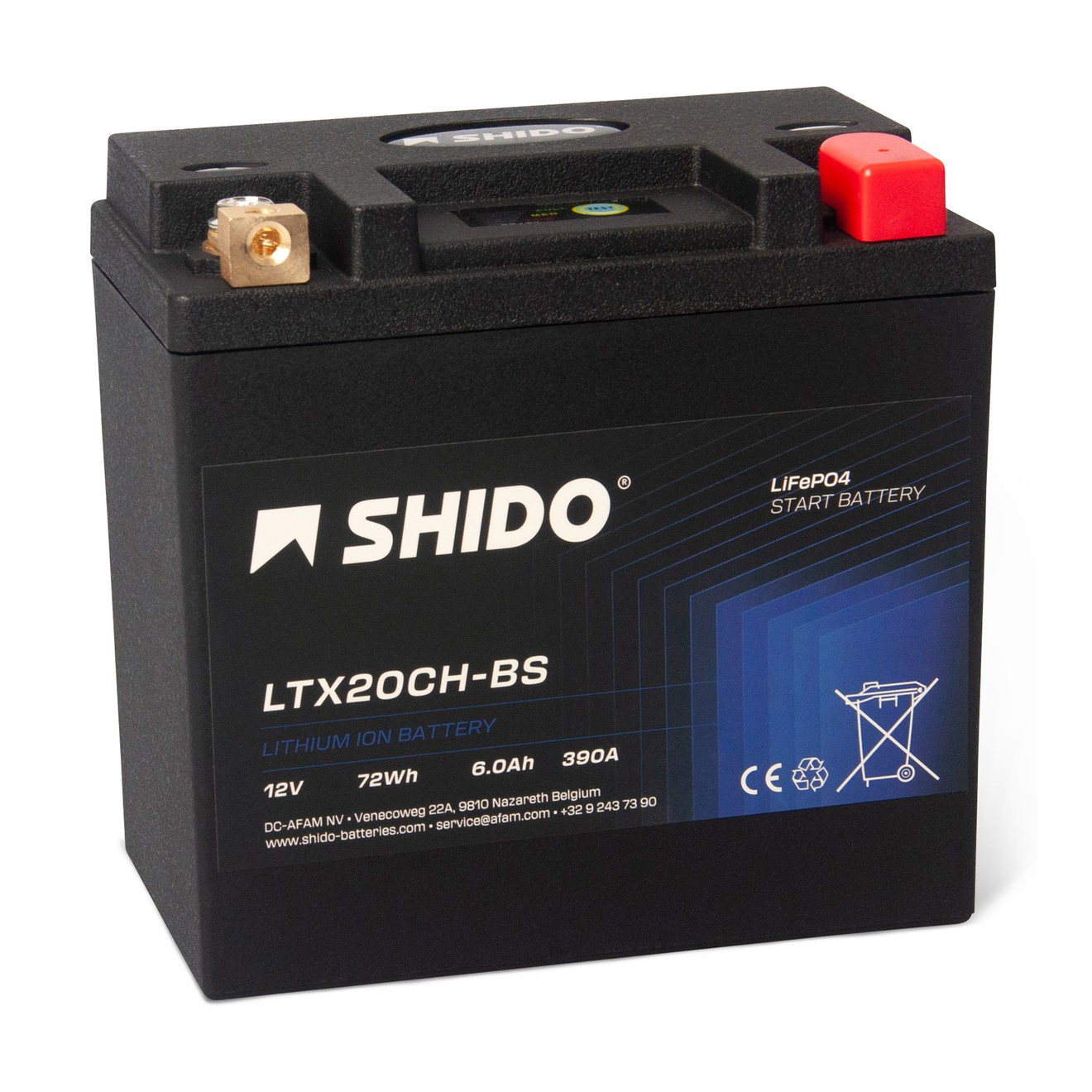 Shido Batterie 12V 6AH18AH YTX20CH-BS Lithium-Ionen