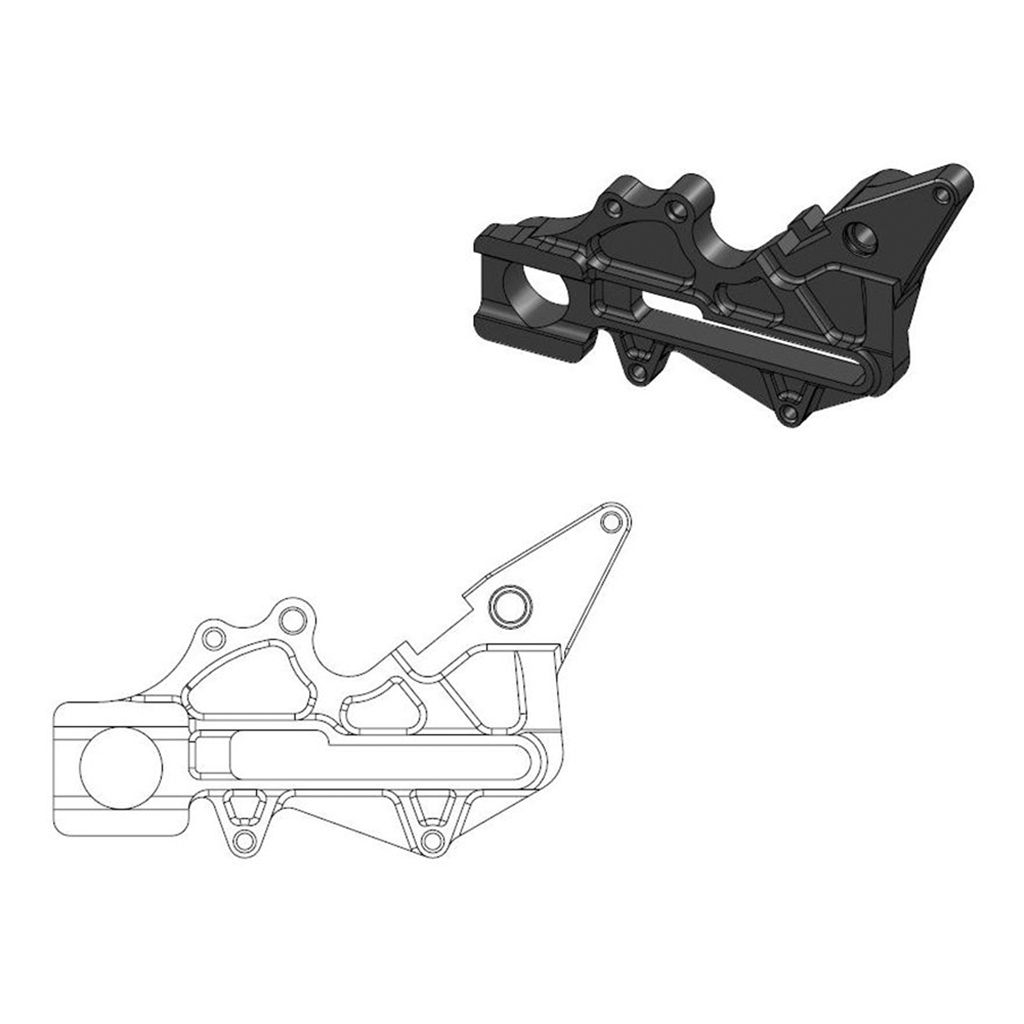 Moto-Master Bremssattel-Adapter Oversize Factory hinten 220 mm Ø schwarz
