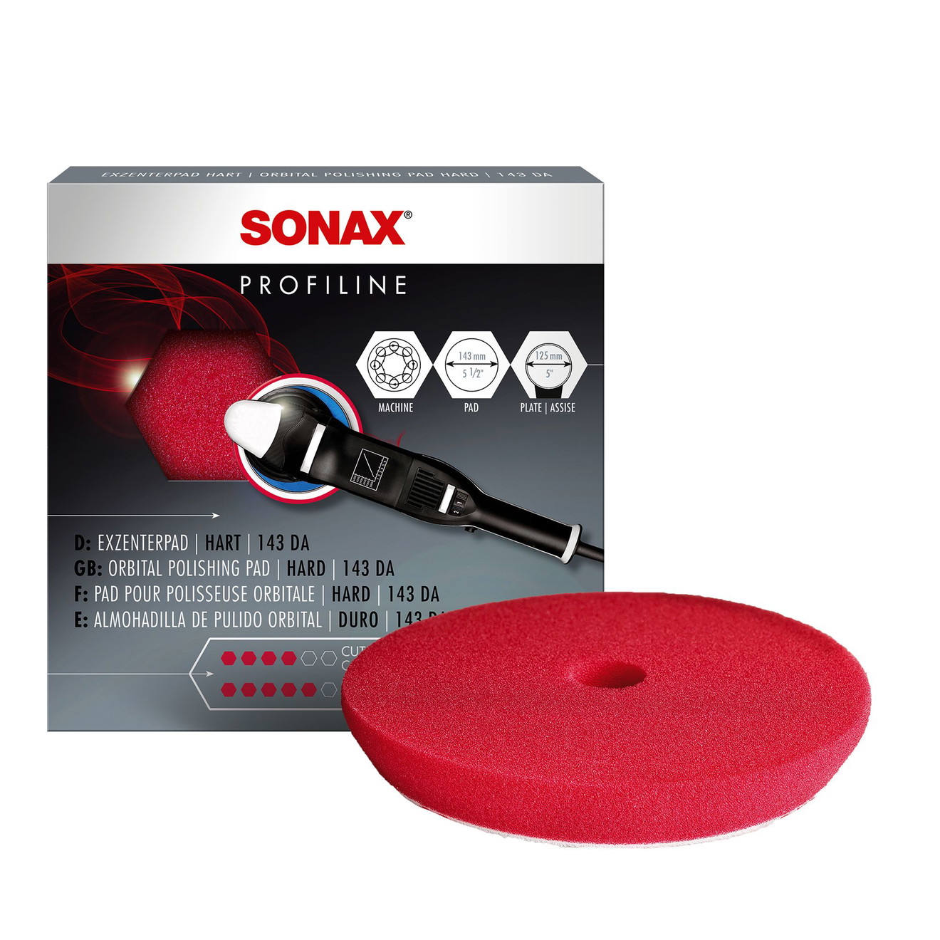 SONAX Polierpad 125mm ExzenterPad hard Ø 130/143mm