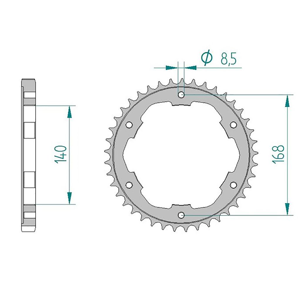 Esjot Kettenrad 92634-47 STAHL #525 47 Z Bohr 8,5