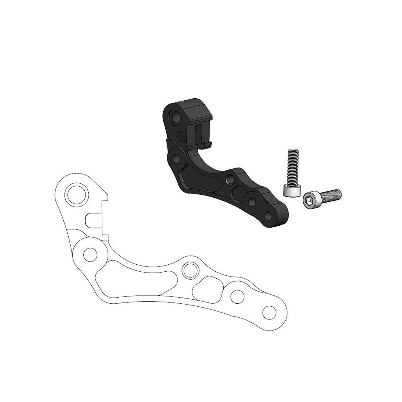Moto-Master Bremssattel-Adapter f. OEM 260 mm Ø schwarz
