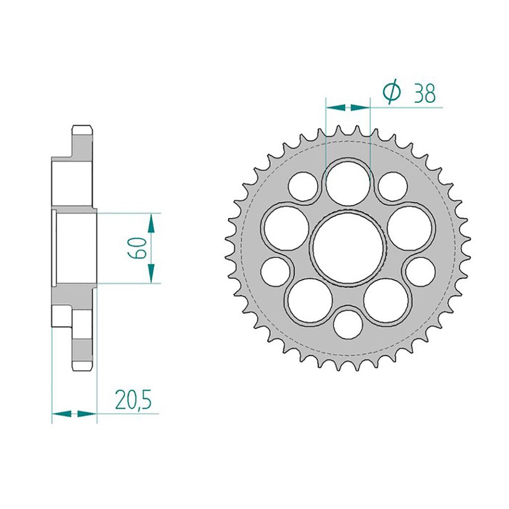 Esjot Kettenrad 50611-39 STAHL #520 39 Zähne