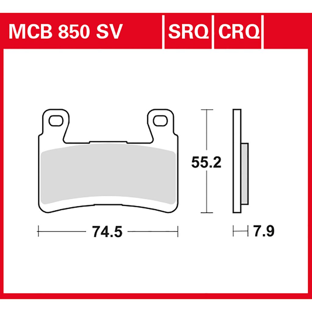 TRW Bremsbelag Sinter Racing ABE MCB850TRQ