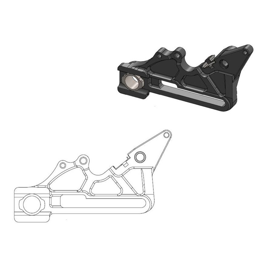 Moto-Master Bremssattel-Adapter Factory hinten 240 mm Ø schwarz